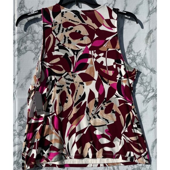 Bar III Womens Sleeveless Floral Print Top 1X Multicolor self lined front body - Picture 2 of 8